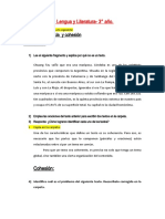 5ta Actividad de Lengua y Literatura-3° Año.: Coherencia y Cohesión Coherencia