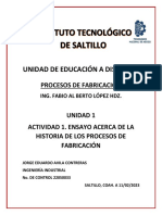 Ensayo Historia de Los Procesos de Fabricacion