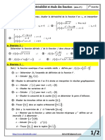 Dérivabilité Et Étude Des Fonction Série N°1