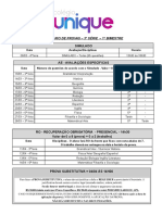 CALENDÁRIO DE PROVAS - 3 Série - 1º Bim