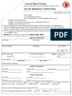 SHC Application Form To 1st Form 2023