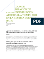 Protocolo de Sincronización de Celo E Inseminación Artificial A Tiempo Fijo en La Hembra Bonvina (IATF)