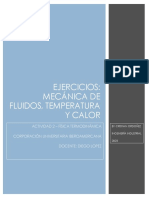 Actividad 2 - Ejercicios Mecánica de Fluidos, Temperatura y Calor