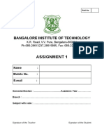 Assignment 1: Bangalore Institute of Technology