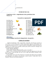 Fiche de Travail Compétences Visées: Compréhension Écrite, Production Écrite Niveau A2 Au Marché, Au Supermarché