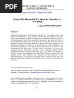 Toward The Humanistic Paradigm in Education A Case