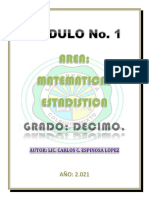 MODULO No 1 ESTADISTICA 10o. GRADO 2021