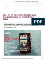 Sizing The DOL Motor Starter Parts