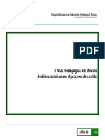 I. Guía Pedagógica Del Módulo Análisis Químicos en El Proceso de Curtido