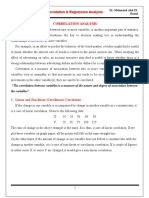 Applied Statistics: Correlation & Regression Analysis Correlation Analysis