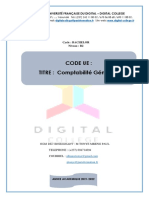 Code Ue: Titre: Comptabilité Générale: Université Française Du Digital - Digital College