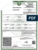 Estados Unidos Mexicanos Acta de Nacimiento: Folio