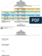 Class Observation Schedule For Second Quarter