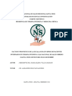 Factor Y Pronóstico de La Escala Sofa en Sepsis de Pacientes Internados en Terapia Intensiva