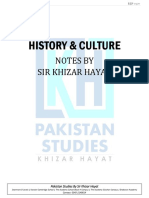 History & Culture: Notes by Sir Khizar Hayat