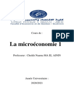 Cours de La Microéconomie I Semestre 1