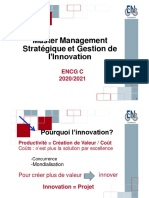 Master Management Stratégique Et Gestion de L'innovation: Encg C 2020/2021