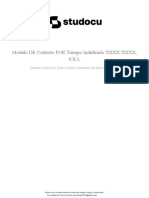 Modelo DE Contrato POR Tiempo Indefinido XXXX XXXX, S.R.L: Derecho Laboral I (Universidad Autónoma de Santo Domingo)