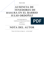 La Ausencia de Contenedores de Basura en El Barrio Julio Ordoñez