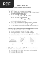 Lab 14 - Centroids of Plane Regions and Plane Curves