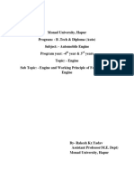 Engine and Working Principle of Four Stroke S.I. Engine