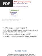 Good Programming Style: Unit 11.3B: System Programming