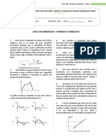 Lista de Exercícios - Energia E Trabalho: Instituto Federal de Educação, Ciência E Tecnologia Do Rio Grande Do Norte