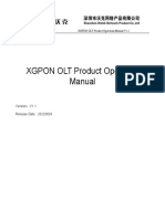 XGPON OLT Product Operation Manual: Version V1.1 Release Date: 20220829