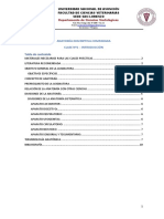 Tabla de Contenido: Anatomía Descriptiva Comparada Clase Nº1 - Introducción