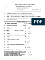 A R P Senior Secondary School, Halduchaur Half Yearly Examination (2022-23) Subject: Computer TIME: 2:30 HRS Class: Vii Max. Marks 60