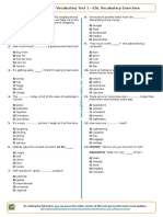 Pre-Intermediate Vocabulary Test 1 - ESL Vocabulary Exercises