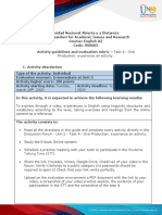 Activity Guide and Evaluation Rubric - Unit 2 - Task 4 - Oral Production - Experience An Activity