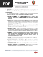 Especificaciones Generales - Sa