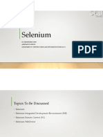 Selenium: Dr. Madhusmita Sahu Assistant Professor Department of Computer Science and Information Technology