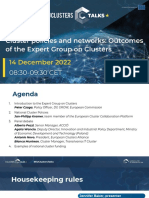 EU Clusters Talks - Expert Group On Clusters - PPT