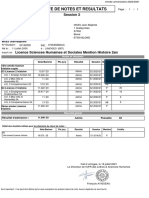 Releve de Notes Et Resultats: Session 2