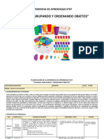"Jugamos Agrupando Y Ordenando Objetos": Experiencia de Aprendizaje N°07