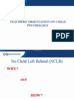 Teacher's Orientation On Child Psychology