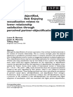 Sexualized, Objectified, But Not Satisfied Enjoying Sexualization Relates To Lower Relationship Satisfaction Through Perceived Partner-Objectification