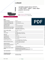 Product Data Sheet: Variable Speed Drive ATV71 - 11kW-15HP - 480V - EMC Filter-Graphic Terminal