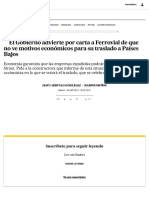 El Gobierno Advierte Por Carta A Ferrovial de Que No Ve Motivos Económicos para Su Traslado A Países Bajos - Economía - EL PAÍS