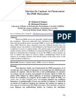 L'apport Des Marchés de Capitaux Au Financement Des PME Marocaines