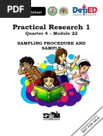 Practical Research 1: Quarter 4 - Module 22 Sampling Procedure and Sample