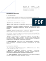 Temario Biologia Prueba Acceso Universidad Mayores 25 Universidad Rey Juan Carlos