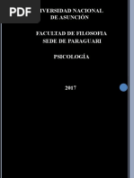 Universidad Nacional de Asunción Facultad de Filosofia Sede de Paraguari Psicología