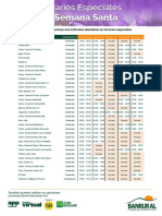 Horarios Especiales Semana Santa