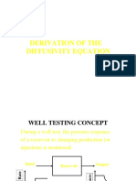 Derivation of The Diffusivity Equation