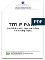 Title Page: (Isulat Dito Ang Isyu Sa Buhay Na Inyong Napili)