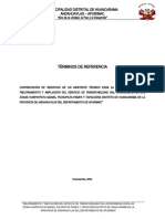 Términos de Referencia: Municipalidad Distrital de Huancarama Andahuaylas - Apurimac