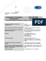 Evaluation Technique Européenne ETA 06/0006: (Version en Français de L'original en Anglais - Traduction Du 15/10/2019)